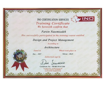 Architecture &Interior Design Certificate from Canada’s INO in 2007