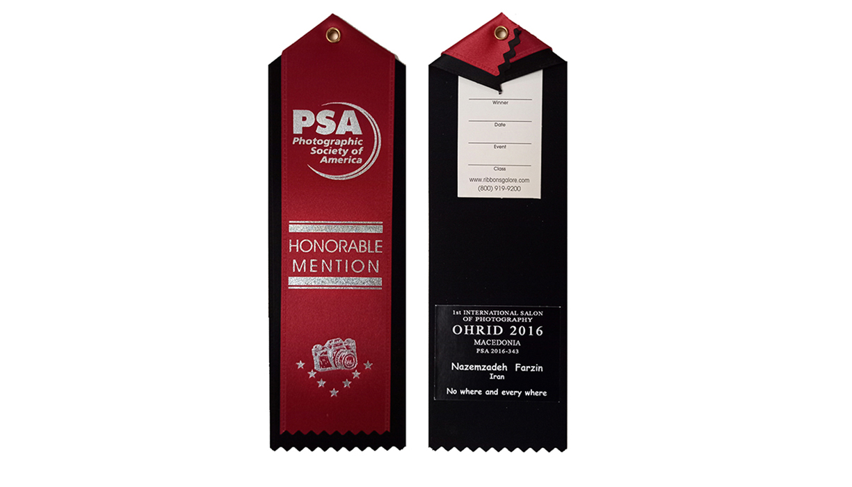 PSA Ribbon / Macedonia / for “Nowhere & Everywhere“ 1st International Salon of Photography Ohrid 2016, Macedonia, from Photographic Society of America (PSA) 